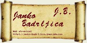 Janko Badrljica vizit kartica